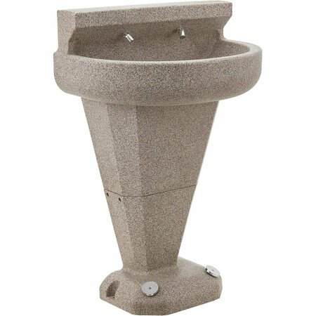 GLOBAL INDUSTRIAL Pedestal Wash Fountain, 2 Station, Foot-Operated 604082